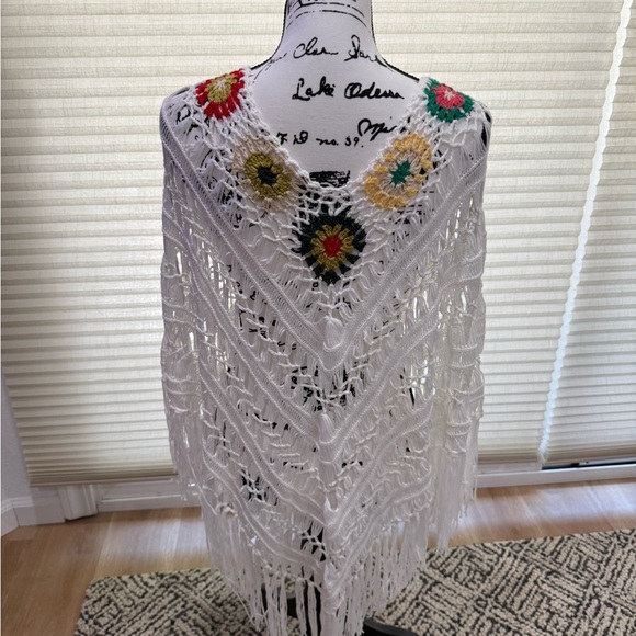 White Crochet Beach Cover-Up - Picture 3 of 5